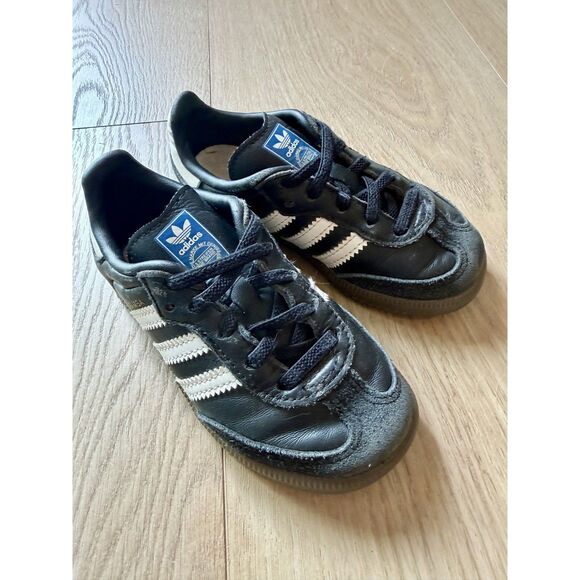 adidas Other - Adidas Originals Samba Kids Sneakers 8.5K Black White Gum Sole IE3680